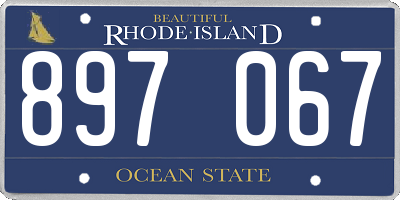 RI license plate 897067