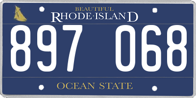 RI license plate 897068