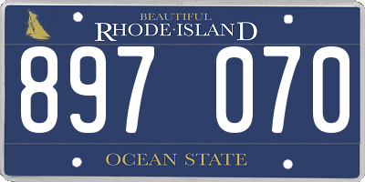 RI license plate 897070