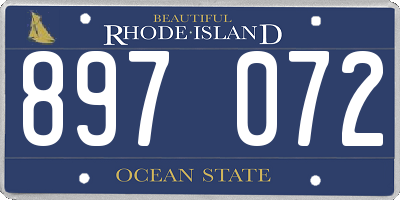 RI license plate 897072