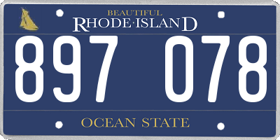 RI license plate 897078