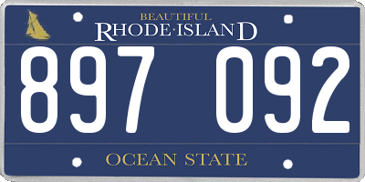 RI license plate 897092