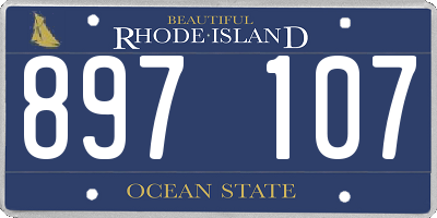 RI license plate 897107
