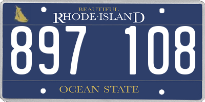 RI license plate 897108