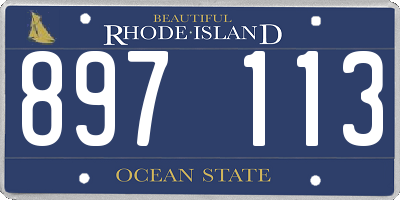 RI license plate 897113