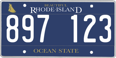 RI license plate 897123