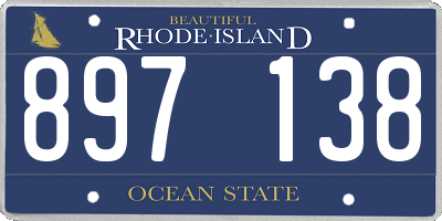 RI license plate 897138