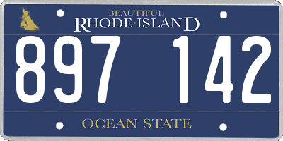 RI license plate 897142