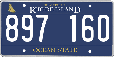 RI license plate 897160