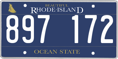 RI license plate 897172