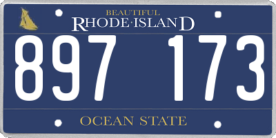 RI license plate 897173
