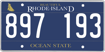RI license plate 897193