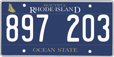 RI license plate 897203