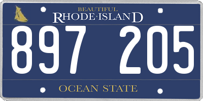 RI license plate 897205