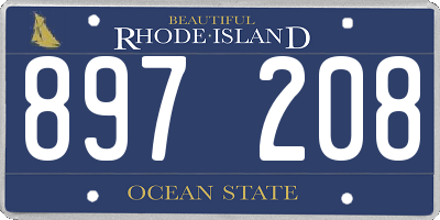 RI license plate 897208