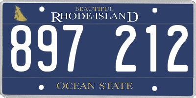 RI license plate 897212