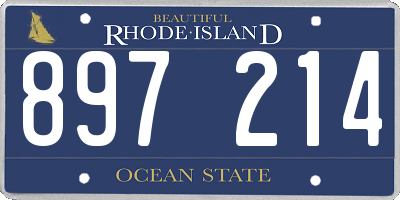RI license plate 897214