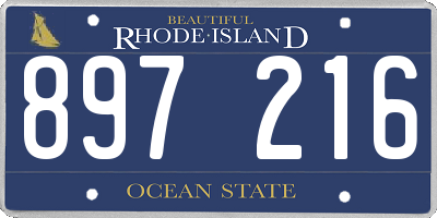 RI license plate 897216