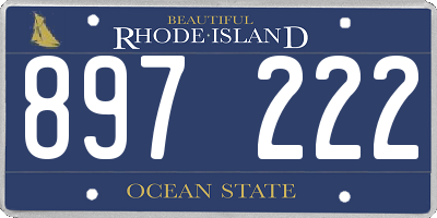 RI license plate 897222