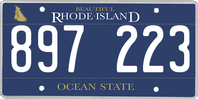RI license plate 897223