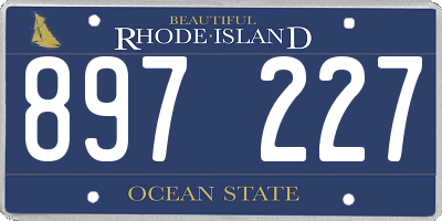 RI license plate 897227
