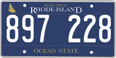 RI license plate 897228