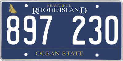 RI license plate 897230
