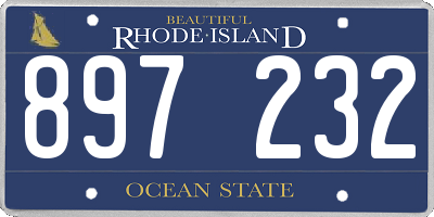 RI license plate 897232
