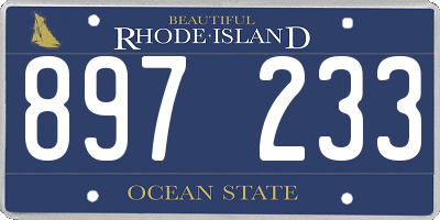 RI license plate 897233