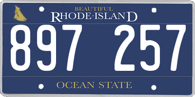 RI license plate 897257