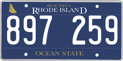 RI license plate 897259