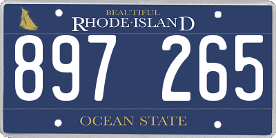 RI license plate 897265