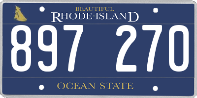 RI license plate 897270