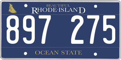RI license plate 897275
