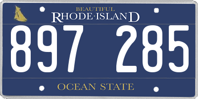 RI license plate 897285