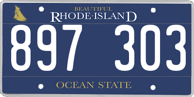 RI license plate 897303