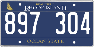 RI license plate 897304