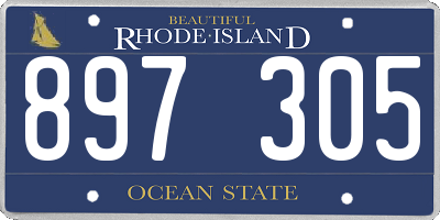 RI license plate 897305
