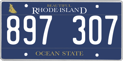 RI license plate 897307