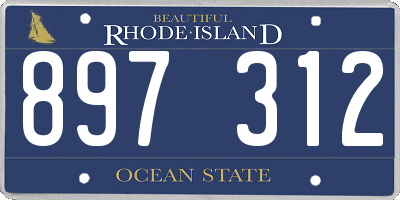 RI license plate 897312