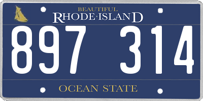 RI license plate 897314