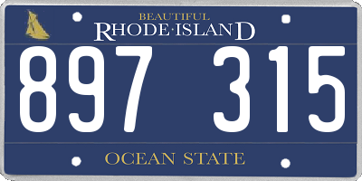 RI license plate 897315