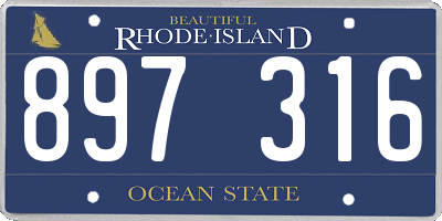 RI license plate 897316