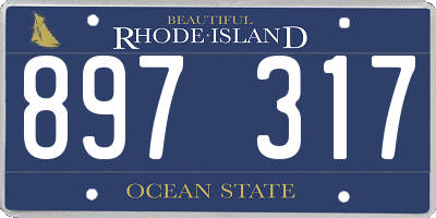 RI license plate 897317
