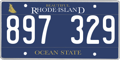 RI license plate 897329