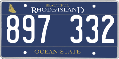 RI license plate 897332