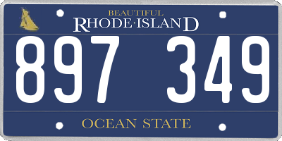 RI license plate 897349