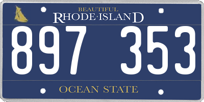 RI license plate 897353