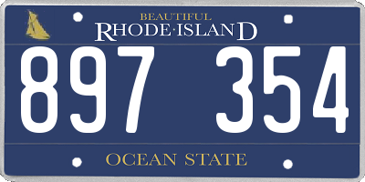 RI license plate 897354