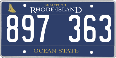RI license plate 897363